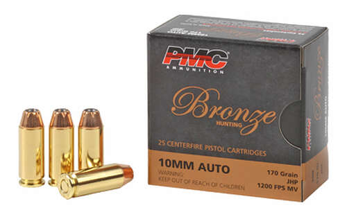 Ammunition PMC Ammunition Bronze 10mm PMC BRNZ 10MM 170GR JHP 25/500 • Model: Bronze